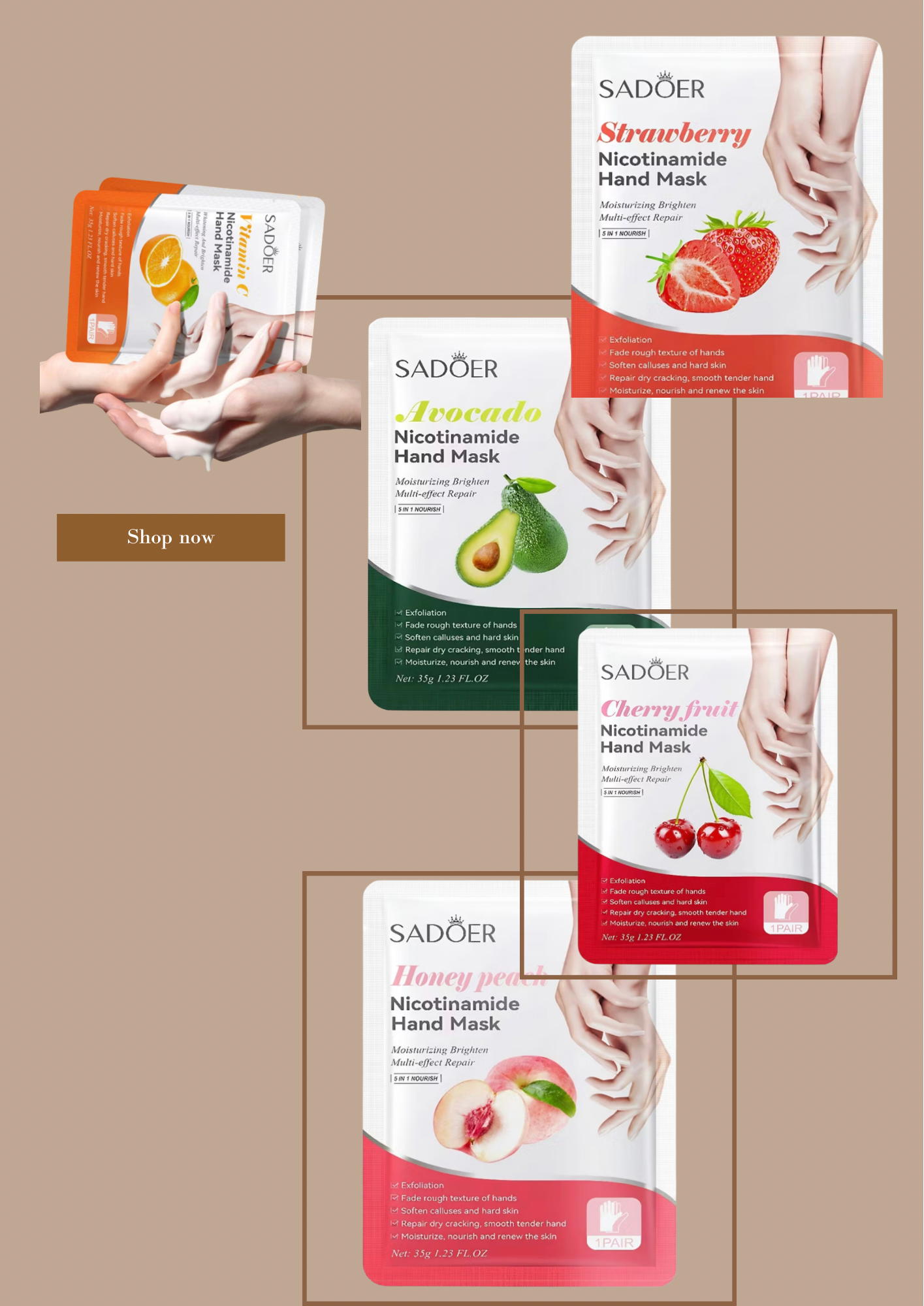 מגוון מסכות ידיים